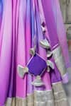 Shop_Pomcha Jaipur_Purple Muslin Gota Patti Square Neck Ombre Blouse Lehenga Set _Online_at_Aza_Fashions