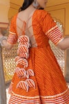 POMCHA JAIPUR_Orange Kurta And Sharara Cotton & Dupatta Soft Net Embroidery & Meera Set _at_Aza_Fashions