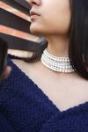 Do Taara_White Delicate Pearl Choker Necklace _Online_at_Aza_Fashions