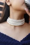 Buy_Do Taara_White Delicate Pearl Choker Necklace _Online_at_Aza_Fashions