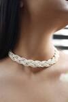 Buy_Do Taara_White Pearls Beaded Choker Necklace_Online_at_Aza_Fashions