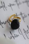 Buy_Do Taara_Black Stone Natural Embellished Ring_Online_at_Aza_Fashions