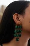 Do Taara_Green Natural Stones Dangler Earrings_Online_at_Aza_Fashions