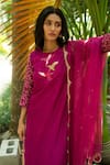 Shop_LABEL SHRISTI CHETANI_Pink Dola Silk Hand Embroidered Round A-line Kurta Set _Online_at_Aza_Fashions