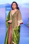Punit Balana_Green Silk Chevron And Bandhani Print Kurta Set_Online_at_Aza_Fashions