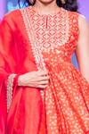 Punit Balana Red Silk, Chanderi Embroidery, Zari Round Bandhani Print Kedia Top And Gharara Set Online at Aza Fashions Punit Balana_Red Silk, Chanderi Embroidery, Zari Round Bandhani Print Kedia Top And Gharara Set _Online_at_Aza_Fashions