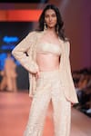 Buy_Arpita Mehta_White Jacket And Pant Double Georgette Embroidery Sequin Open & Set 