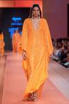 Buy_Arpita Mehta_Orange Georgette Sequins, Mirrors V-neck And Embroidered Kaftan_Online_at_Aza_Fashions
