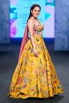 Mahima Mahajan_Gold Organza Satin Floral Print Lehenga Set_at_Aza_Fashions