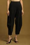 Ritu Kumar_Black 70% Polyester Solid Dhoti Pant _Online_at_Aza_Fashions