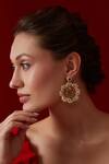 Paisley Pop_Gold Plated Kundan Peacock Earrings_Online_at_Aza_Fashions