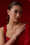 Paisley Pop_Gold Plated Kundan Pearl Embellished Bracelet _Online_at_Aza_Fashions