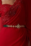 Buy_Paisley Pop_Gold Plated Kundan Green Embellished Waist Belt _Online_at_Aza_Fashions