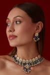 Buy_Paisley Pop_Kundan Floral Choker Necklace Jewellery Set_Online_at_Aza_Fashions