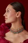 Paisley Pop_Floral Pattern Choker Necklace_Online_at_Aza_Fashions
