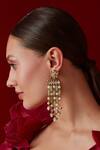 Paisley Pop_Gold Plated Kundan Embellished Earrings_Online_at_Aza_Fashions