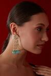 Paisley Pop_Mint Kundan Embellished Danglers And Drops Earrings_Online_at_Aza_Fashions