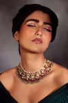Paisley Pop_Pink Kundan And Stones Mint & Necklace _Online_at_Aza_Fashions