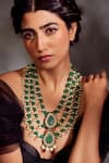 Paisley Pop_Green Kundan Layered Necklace_Online_at_Aza_Fashions