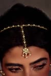Paisley Pop_Gold Plated Kundan Pearl Mathapatti _Online_at_Aza_Fashions