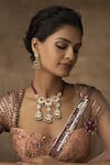 Paisley Pop_Gold Plated Stone Kundan Necklace Set _Online_at_Aza_Fashions