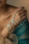 Paisley Pop_Green Pearl Kundan Embellished Hathphool _Online_at_Aza_Fashions