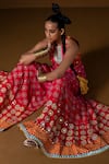 Buy_Pooja Rajgarhia Gupta_Fuchsia Summer Silk Printed Geometric Keyhole Aalta Flower Jumpsuit _Online_at_Aza_Fashions