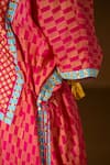 Buy_Pooja Rajgarhia Gupta_Fuchsia Summer Silk Printed Sequin Round Anardana Kaftan And Pant Set _Online_at_Aza_Fashions