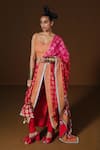 Pooja Rajgarhia Gupta_Fuchsia Summer Silk Printed Floral Chakra Phool Pant Saree With Blouse For Women_at_Aza_Fashions