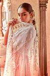 PREEVIN_Pink Angrakha Cotton Mulmul And Dupatta Tulle & Flower Anarkali With  _at_Aza_Fashions