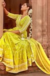 Buy_Preevin_Green Cotton, Tulle, Net Embroidery, Mirrors Angrakha Anarkali With Dupatta _Online_at_Aza_Fashions