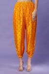 Payal Singhal_Yellow Silk Bandhani Pattern Jacket And Jogger Pant Set_Online_at_Aza_Fashions