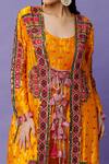 Buy_Payal Singhal_Yellow Silk Bandhani Pattern Jacket And Jogger Pant Set_Online_at_Aza_Fashions