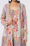 Buy_Payal Singhal_Multi Color Georgette Printed African Jacket Open And Palazzo Set _Online_at_Aza_Fashions