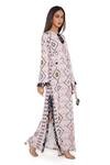 Shop_PS Pret by Payal Singhal_Pink Art Crepe Print Mosaic Diamond Notched Kaftan  _Online_at_Aza_Fashions