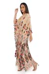 Buy_PS Pret by Payal Singhal_Beige Silkmul Mexico V Neck Kaftan  _Online_at_Aza_Fashions