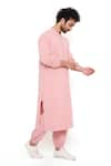 Buy_PS Men by Payal Singhal_Pink Lycra Striped Bomber Kurta And Joggers Set _Online_at_Aza_Fashions