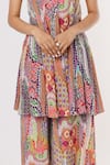 Buy_Payal Singhal_Multi Color Crepe Printed African Straight Tube Kalidar Kurta And Palazzo Set _Online_at_Aza_Fashions