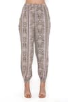 PS Pret By Payal Singhal_Green Rayon Floral Print Round Top And Joggers Set _at_Aza_Fashions