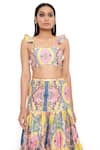 Shop_Payal Singhal_Yellow Silk Enchanted Square Neck Bustier And Skirt Set_at_Aza_Fashions