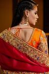Buy_Pratibha Sultania_Orange Organza Embellished Peacock Motifs Round Lehenga Set _Online_at_Aza_Fashions