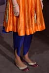Buy_Pratibha Sultania_Orange Satin Embellished Floral V Neck Anarkali And Dhoti Pant Set _Online_at_Aza_Fashions