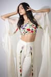 Shop_Pallavi Jaipur_Ivory Cape Satin Organza, Crop Top And Pant Linen Satin, Lining Shantoon Set_Online_at_Aza_Fashions