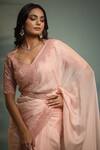 Buy_Pallavi Jaipur_Pink Lining Shantoon, Summer Silk Pearl Work Embroidered Saree With Blouse_Online_at_Aza_Fashions