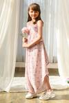 Pasha India_Pink Linen Floral Pattern Palazzo Jumpsuit _Online_at_Aza_Fashions