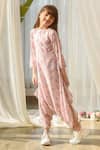 Buy Pasha India Pink Linen Floral Print Dhoti Jumpsuit Online at Aza Fashions Buy_Pasha India_Pink Linen Floral Print Dhoti Jumpsuit _Online_at_Aza_Fashions