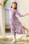 Buy_Pasha India_Purple Linen Printed Floral Dhoti Jumpsuit _Online_at_Aza_Fashions