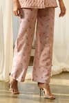 Shop_Pasha India_Pink Linen Open Neck Quilted Jacket And Pant Set _Online_at_Aza_Fashions