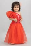 Buy_Darleen Kids Couture_Red Chanderi Embroidery Sequins Patakhaa Blouse Lehenga Set _Online_at_Aza_Fashions