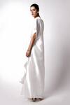 431-88 By Shweta Kapur_White Silk Embroidery Shells And Pre-draped Cape Saree With Iris Bustier  _Online_at_Aza_Fashions